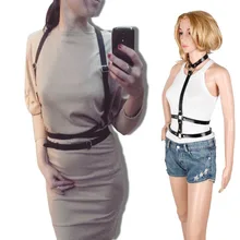 Жгут женские кожаные сексуальные ремни Регулируемый панк ремень пряжки съемный вокруг воротника от плеча до талии для