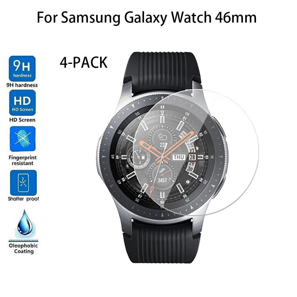 4 шт. закаленное стекло для защиты экрана Samsung Galaxy Watch 46 мм защитное ударопрочное