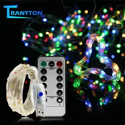 USB светодиодный свет шнура цветной водонепроницаемый светодиод медные металлические струны праздничное освещение Фея для рождественской