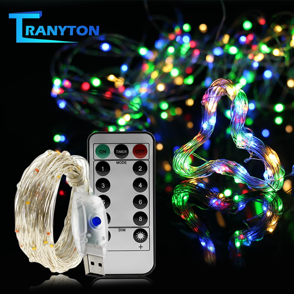 USB LED String Light Colorful Waterproof LED Copper Wire Strings