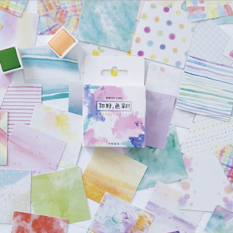 

45 Pcs/pack Colorful colors mini paper stickers Diary Decoration DIY Scrapbooking Label Seal Sticker kawaii Stationery