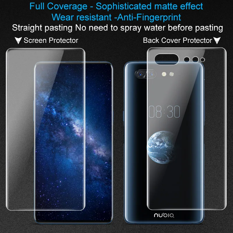 

For ZTE Nubia X Screen Protector 2PCS IMAK Full Coverage Front or Back Frosted Version Game Film For ZTE Nubia X Not Glass