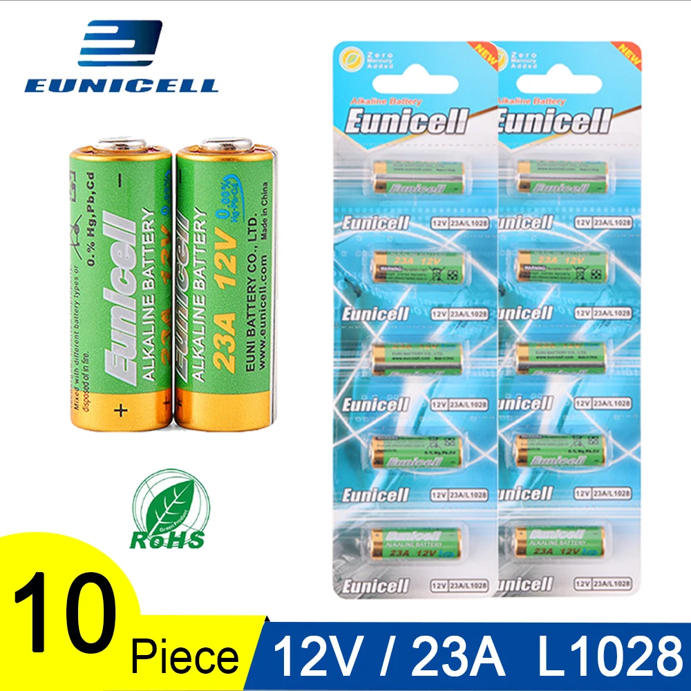 

10PCS 12V 23A Alkaline Battery 21/23 A23 E23A MN21 MS21 V23GA L1028 Small Dry Battery for Toys, Doorbell, Remote Control etc