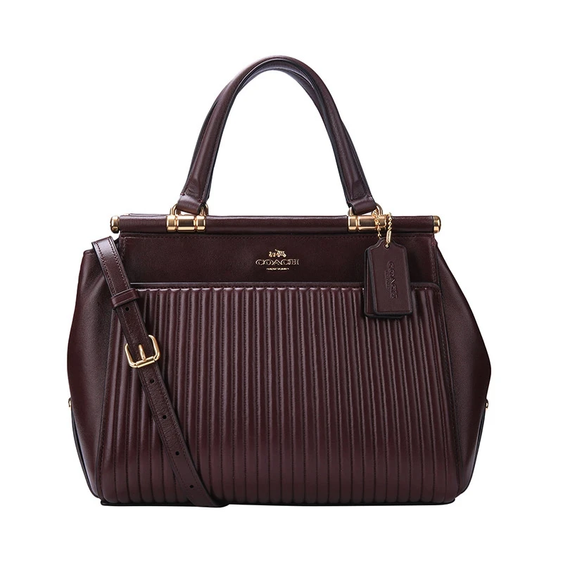 Стеганая Кожаная сумка с цветными блоками Coach Grace 22728 - Цвет: Claret22728LIOXB