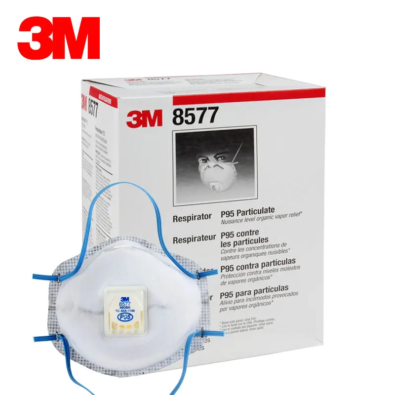 3M 8577, 3 шт./лот,, PM2.5, маски против формальдегида, маска против дыма P95, с уровнем шума LT114