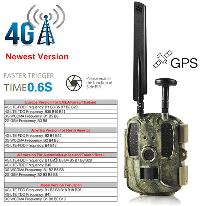 Newest GPS Hunting Camera Digital Video Camera Photo-Traps 4G FDD-LTE Hunting Trail Camera Trap Wild Camera Hunter Foto Chasse (1)