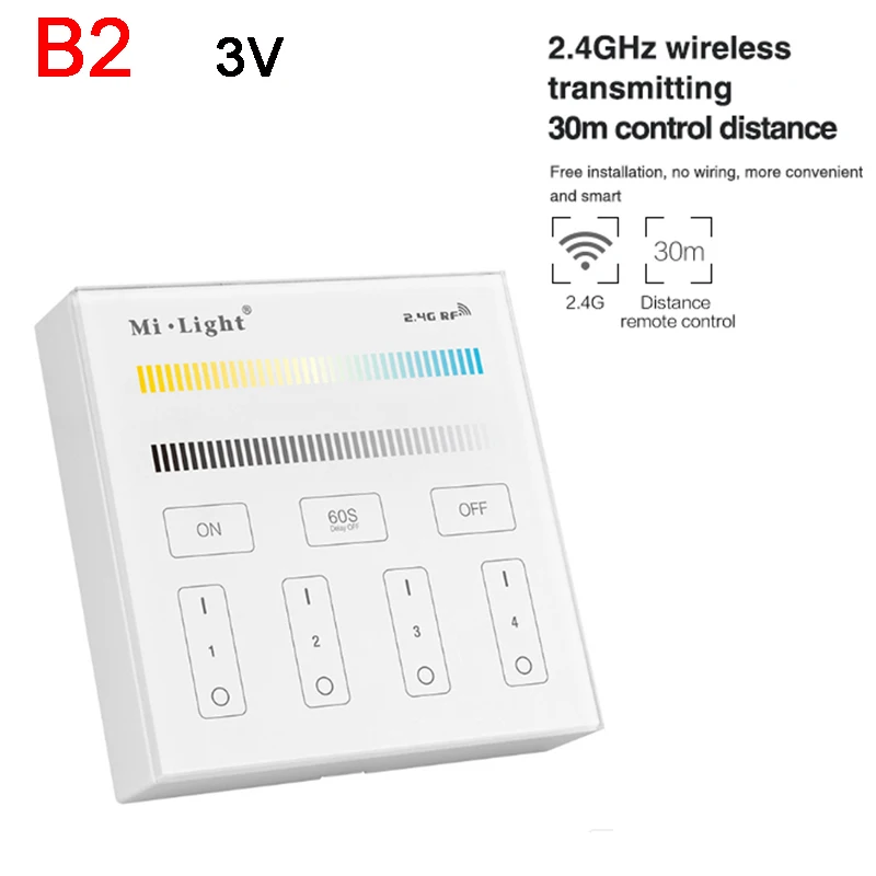 Miboxer FUT035/WL-BOX1/B2/T2 прокладки СИД светильник Диммер 4 зоны Яркость Смарт Панель Wi-Fi iBox умный контроллер