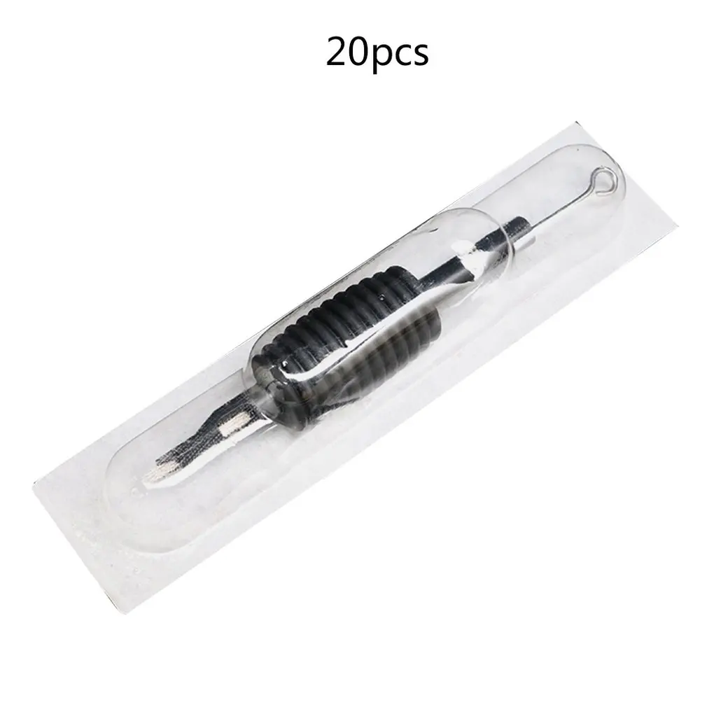 

20PCS 25mm Black Disposable Tattoo Tubes Various Sterilized Mixed Tattoo Needles 1RL 3RL 5RL 7RL 9RL Silicone Handle
