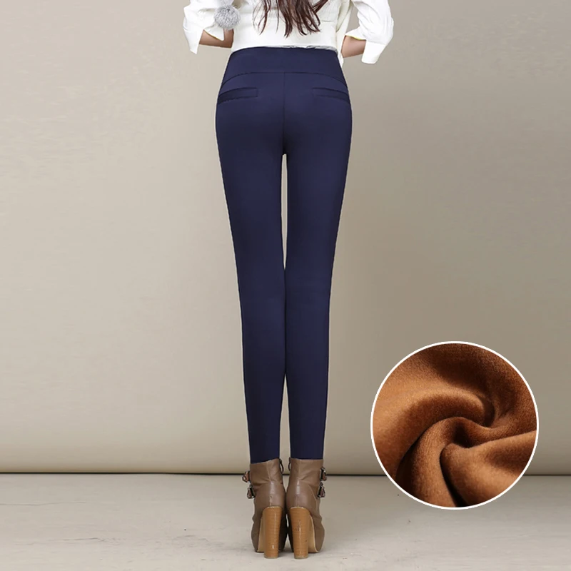 

Velvet Women Trousers Lining Trouser Leggings Trousers Women Stretch Pants Outer Wear Jeggings Thermal Plus Slim