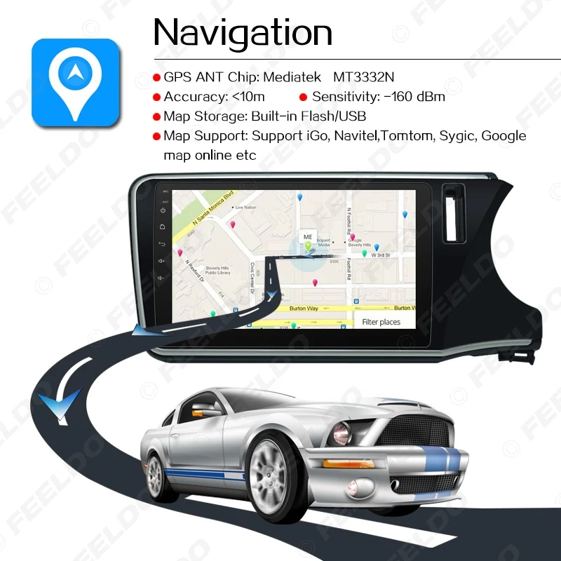 Top FEELDO 10.2 inch Bigger HD Screen Android 6.0 Quad Core Car Media Player With GPS Navi Radio For For Honda City 2015-2017 #2680 6 Top FEELDO 10.2 inch Bigger HD Screen Android 6.0 Quad Core Car Media Player With GPS Navi Radio For For Honda City 2015-2017 #2680 6