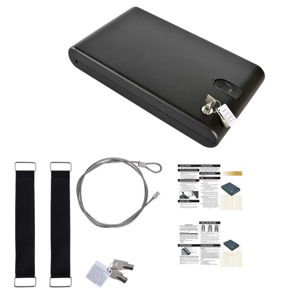

Hot Sale OS120B Portable Pistol Box Scratch-type Fingerprint & Key Lock 2-in-1 Safety Box Valuables Jewelry Storage Case