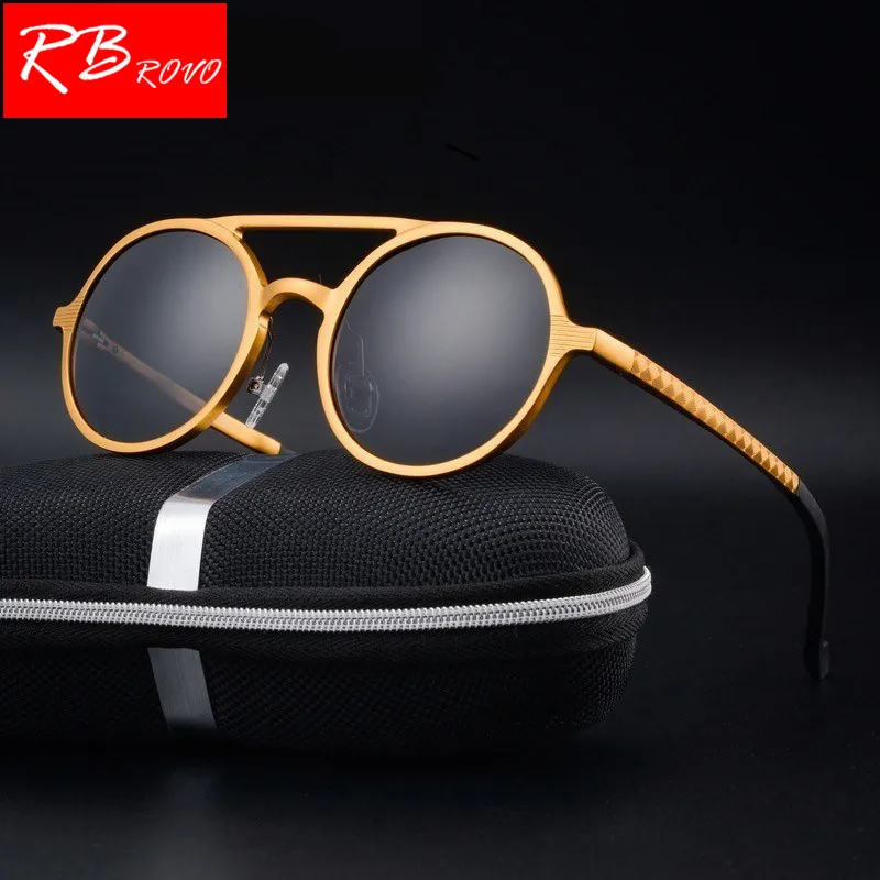 

RBROVO 2018 Polarized Aluminum Magnesium Sunglasses Men Brand Design UV400 Classic Retro Metal Sun Glasses Outdoor Glasses HD
