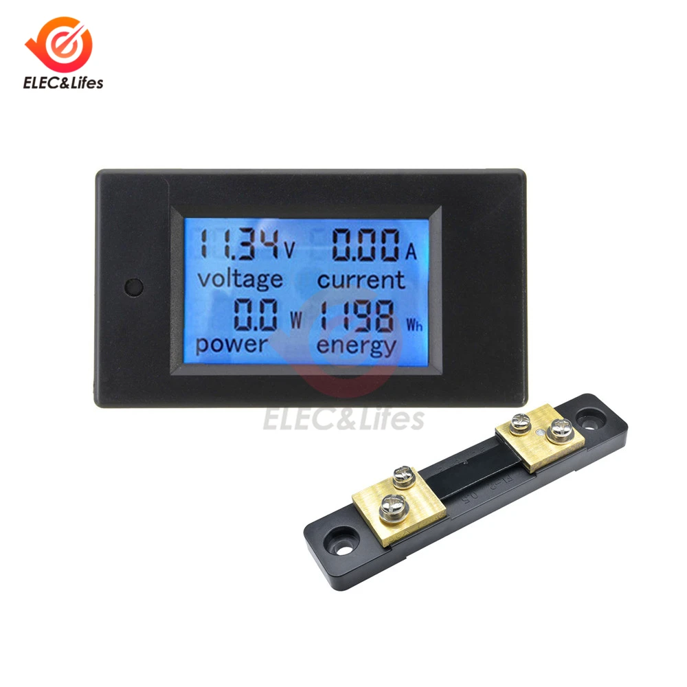 DC 6.5~100V AC 80~260V 20-50-100A LCD Display Volt Amp Power Watt Meter L1SA DC 6.5~100V AC 80~260V 20-50-100A LCD Display Volt Amp Power Watt Meter L1SA