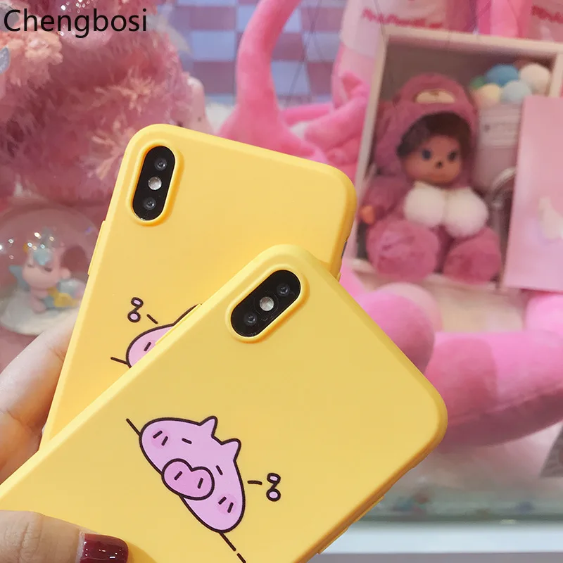 

Cartoon Cute Pig Phone Case for IPhone X XS XR MAX Lovely Bunny Rabbit Soft Phone Shell for 6 6s 7 8 Plus Protective Cover