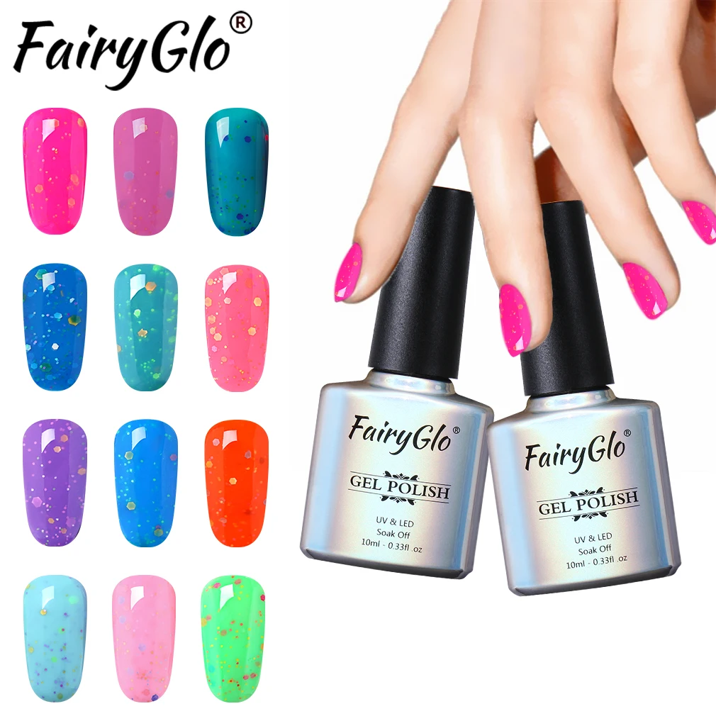 FairyGlo 10ML Cheese Color Nail Gel Polish Soak Off Semi PermanenEnamel Lacquer Hybrid Varnish