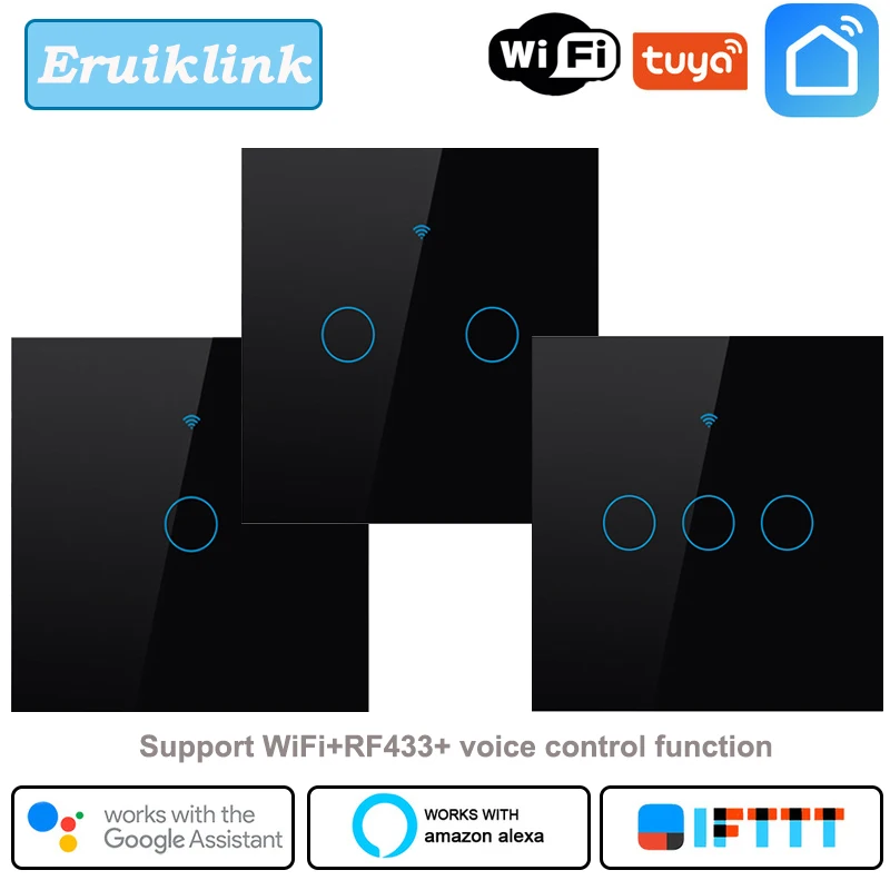 Настенный сенсорный светильник Eruiklink Tuya Smart Life app EU/UK 1 2 3 банды переключатель smart WiFi