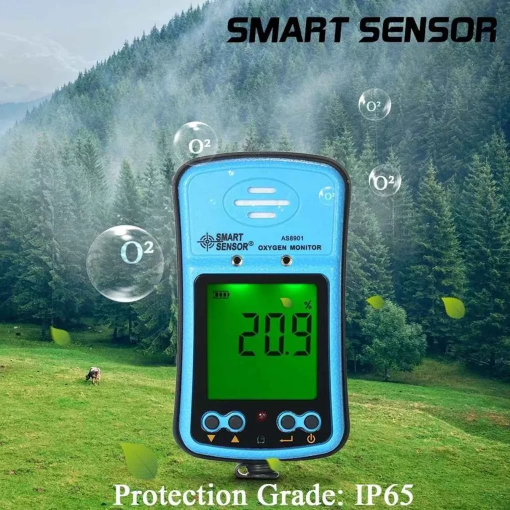 

SMART SENSOR US Air Quality Monitor AS8901 Handheld Automotive Oxygen Meter Detector Digital Industrial O2 Tester Analyzer
