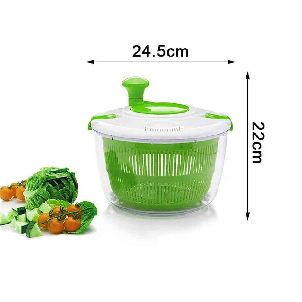 Сушилка для овощей домашний ротатор сушилка для фруктов инструмент для изготовления овощных салатов портативный осушитель кухонные аксессуары для приготовления пищи - Цвет: Green