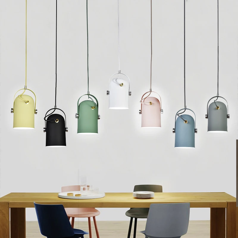 Online Nórdico moderno E27 colgante de luz de un solo luces iluminación decoración luminaria lámparas colgantes lámpara colgante