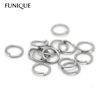 

FUNIQUE 1000PCs Silver Tone Stainless Steel Open Jump Rings 5mmx0.6mm Findings For Jewelry Making Accessories