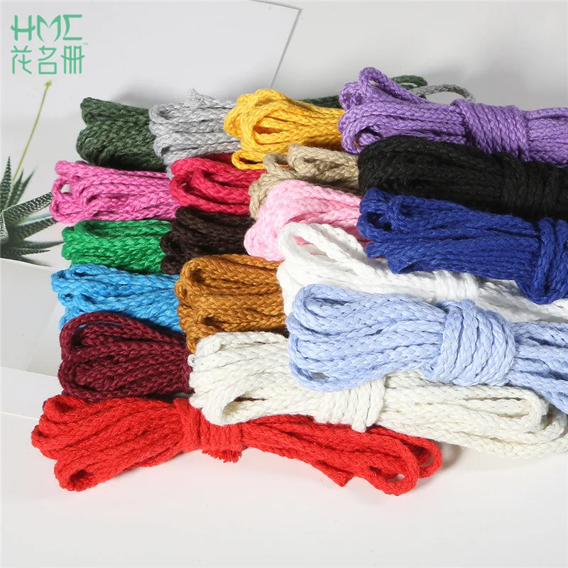 5yards 19 Colors 6mm Polyester Cotton Rope Craft Decorative Twisted Cord Rope For Handmade Decoration DIY Lanyard Thread Cord
