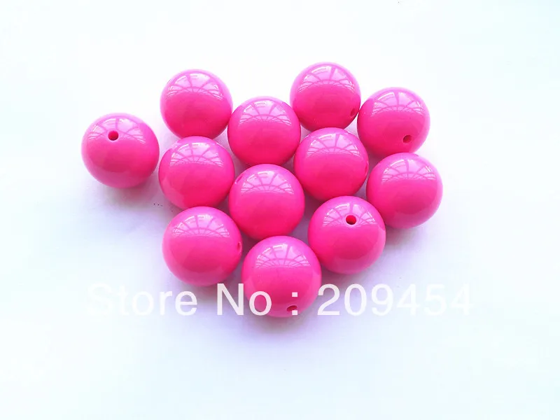 

Newest!! 20mm 105pcs/lot Light Hotpink /Light Rose Pink Chunky Gumball Bubblegum Acrylic Solid Beads For Necklace Making