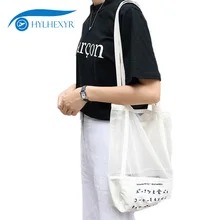 Hylhexyr пляжные одно плечо сумки письмо печати холст Hollowed многоразовые фрукты Сумка Tote сумки сетка тканая сетчатый мешок
