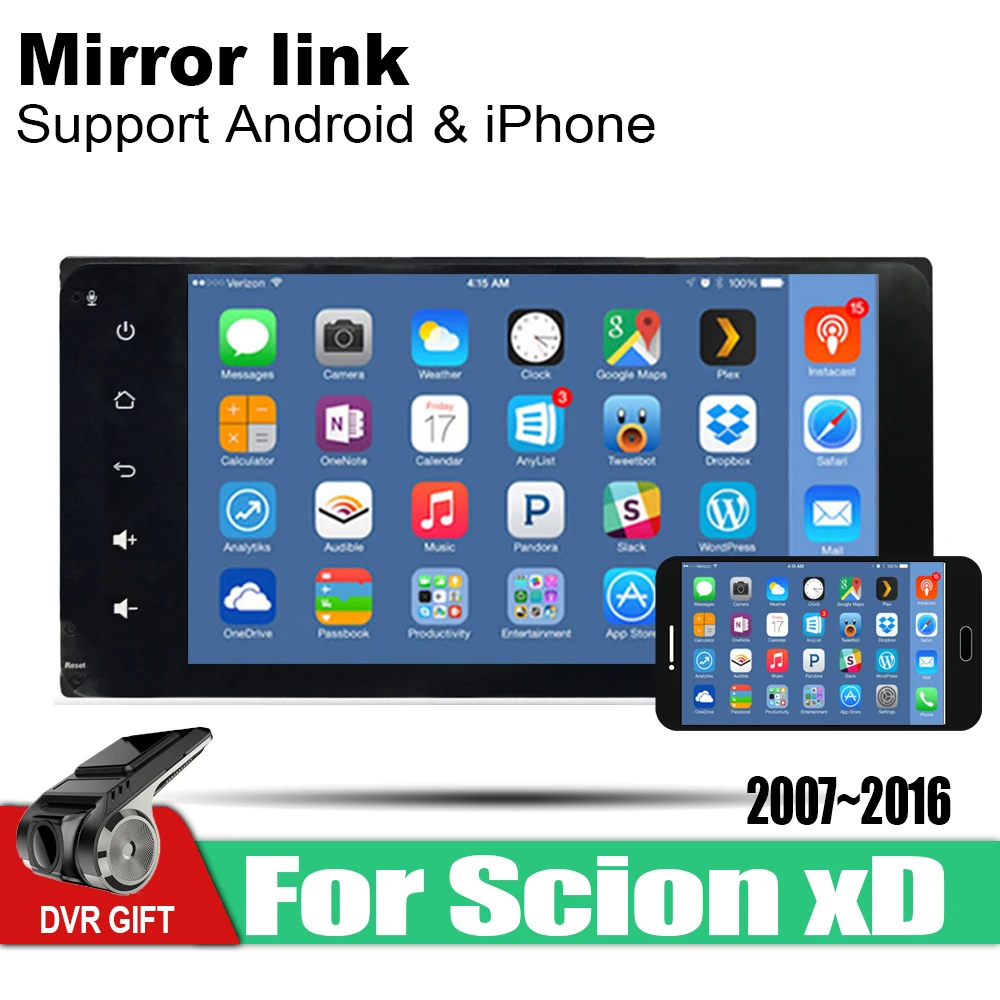 Best ZaiXi Android Car GPS Multimedia Player For Scion xD 2007~2016 car Navigation radio Video Audio Car Player WiFi Bluetooth 5