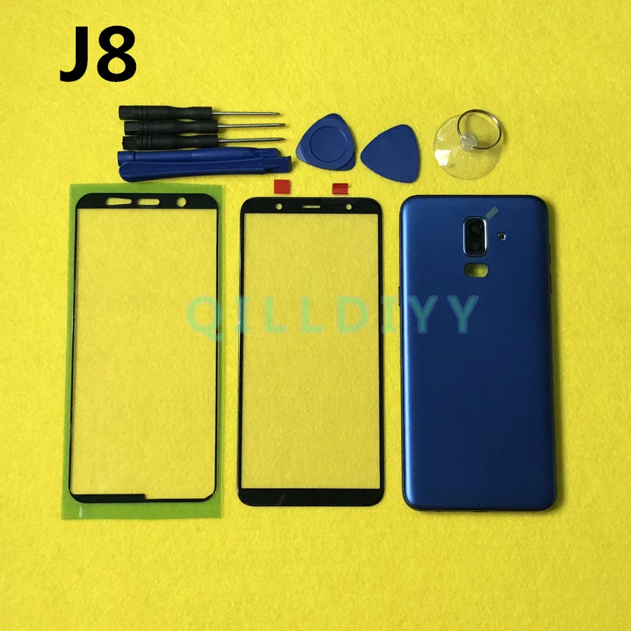 

Full Housing Case For Samsung Galaxy J8 2018 J810 J810F LCD panel Middle Frame Battery door Cover + Front Glass Lens + tools