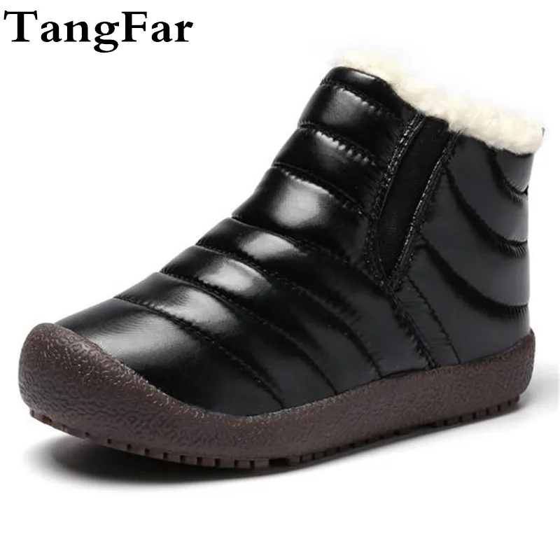 

Children's Snow Boots Waterproof Winter Thicken Plush Down Cloth Boy Girl Peach Yellow Ankle Boot Warm Kids Martin Boot Shoes