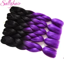 5 пакетов высокого Температура Волокно Синтетические волосы расширение Ombre Плетение Синтетические навальные волосы черный фиолетовый цвет sallyhair 24 inch гигантские косы