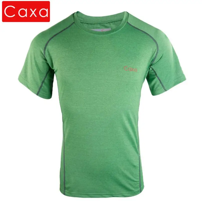 Мужские летние быстросохнущие дышащие футболки CAXA Coolmax для прогулок на открытом воздухе с коротким рукавом для занятий спортом, тренажерного зала, бега, альпинизма, футболки