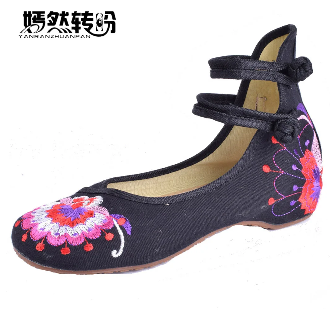 

Women Flats Shoes Chinese Knot Retro Embroidery Flower Flats Vintage Floral Casual Single Dance Ballet Shoes Zapatos