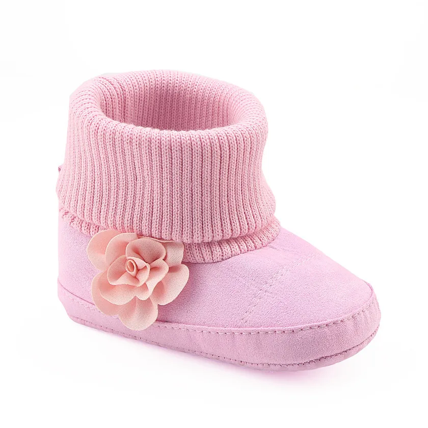 Зимняя обувь для малышей младенцев; теплая мягкая подошва; обувь для малышей; хлопковая обувь - Цвет: Pink