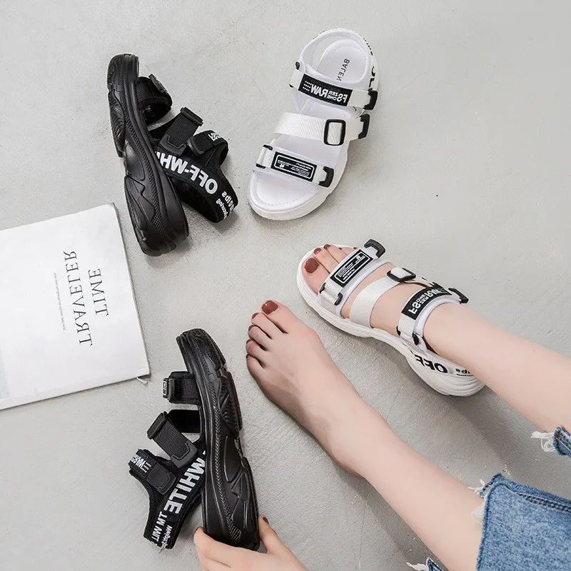 Г., новые повседневные женские сандалии толстые нижние сандалии на платформе обувь с открытым носком в Корейском стиле женские повседневные сандалии с пряжкой для женщин, K04