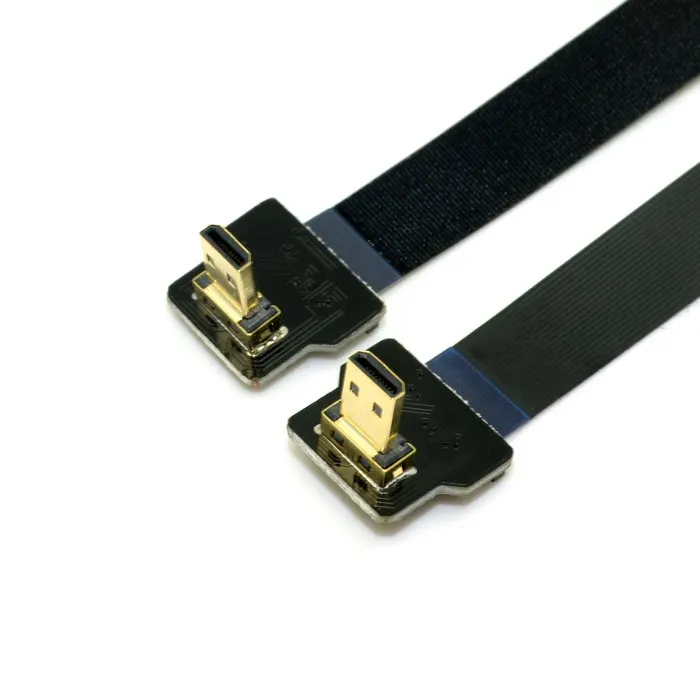 

CYDZ 20cm 90 Degree Down Angled FPV Micro HDMI Male to Micro HDMI FPC Flat Cable for Multicopter Aerial Photography