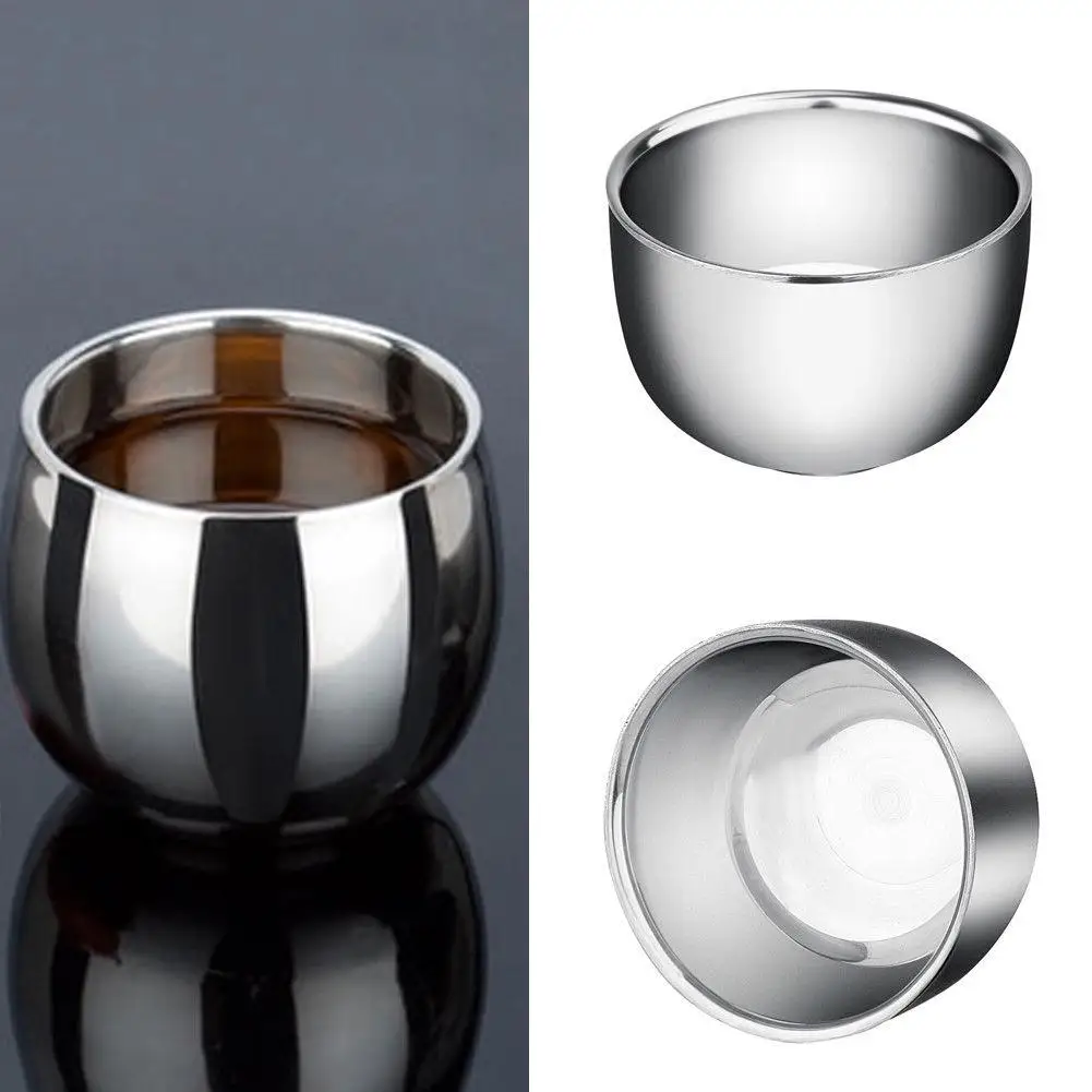 

Portable Double Wall Stainless Steel Cup Heat Insulation Coffee Tea Mug Bowl