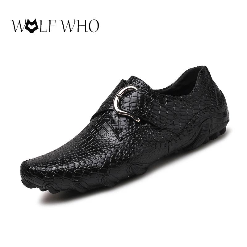 

WolfWho Men Shoes Casual Genuine Leather Shoes Men Designer Shoes Casual Breathable Big Size Male Footwear Shoes Comfort Loafers