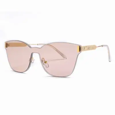 C4 Gold Pink HBK, квадратные солнцезащитные очки без оправы, Ретро стиль, градиентная большая оправа, новинка, модные женские и мужские брендовые дизайнерские Плоские линзы, очки UV400 - Цвет линз: C4 Gold Pink