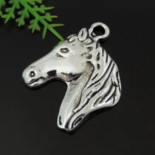 15 Unids/pack Plata Antigua de Aleación de Zinc Cabeza de Caballo Colgante Collar Pulsera Fabricación de la Joyería Accesorios de Hombre Hecho A Mano de Los Encantos 39438