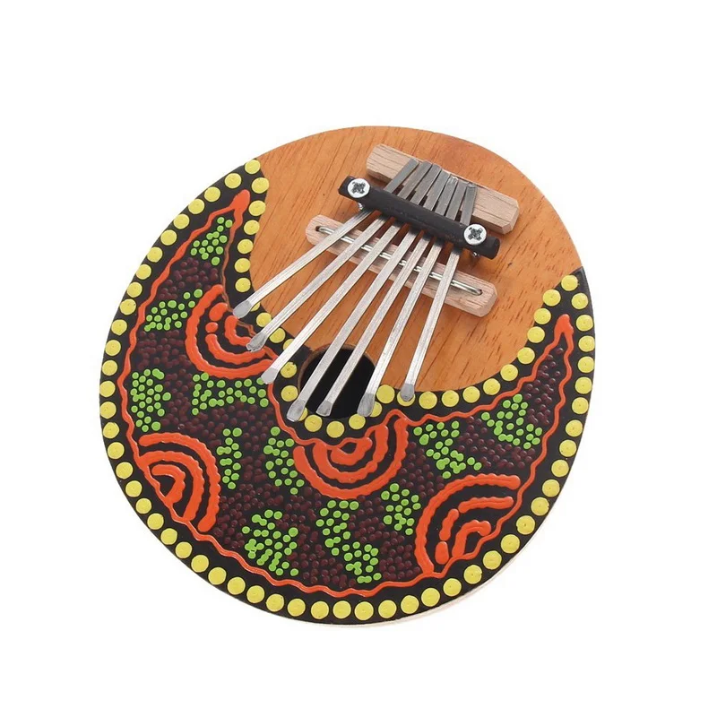 1 шт. Окрашены Скорлупы Кокосового Ореха Перестраиваемый 7 ключи Kalimba Игрушечное
