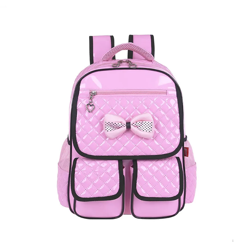 2018 new pu leather pink backpack girls school bags children backapcks for teenage girls korean ...