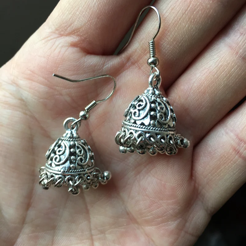 Jhumki индийские женские ювелирные изделия для ушей pusheen серебряные кольца для больших ушей Boho my pending order AliExpress в форме клетки для птицы серьги с кисточками