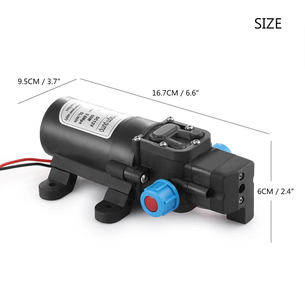 60 Вт DC 12 В Высокое Давление Авто мембранный Водяной насос 115 фунтов/кв. дюйм самовсасывающий водяной насос для водоочистителя под давлением Караван Лодка
