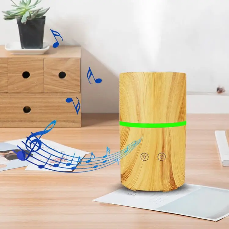 

200ml Ultrasonic Air Aroma Humidifier Electric Aromatherapy Essential Oil Aroma Diffuser Wood Grain with Bluetooth Music Speaker
