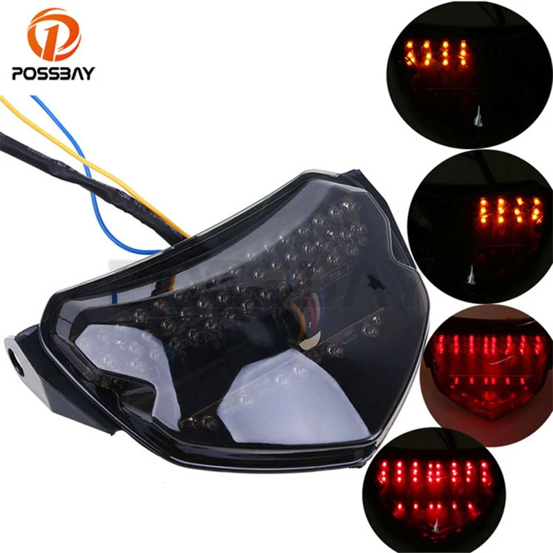 

POSSBAY Motorcycle Rear Taillight LED Lights Cafe Racer Tail Brake Led Turn Signals Light for Suzuki GSXR 600 2004 2005