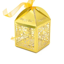 Лазерная резка звезды высокий заказ Серебряный металлик бумажная коробка для подарков в знак признательности для hajj Мубарак вечерние партии украшения поставки