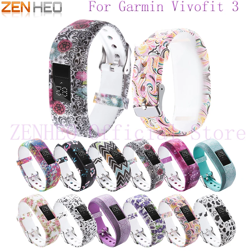 

NEW Silicone Bracelet Wristband for Garmin Vivofit 3 Soft Replacement Decorative Pattern Adjustable Strap for Garmin Vivofit 3