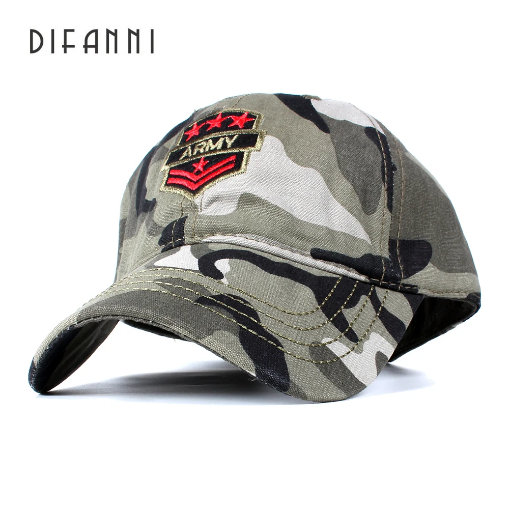 

[DIFANNI]US Army Camouflage Caps Men Outdoor Caps Baseball For Men Women Casual Tactics Hats Adjustable Snapback