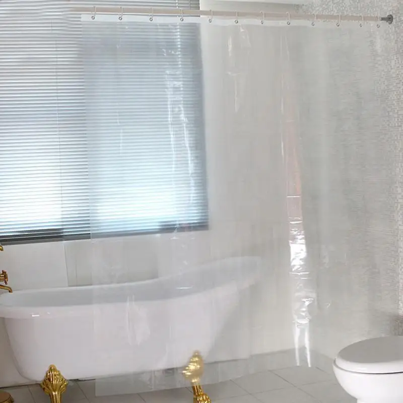 Waterproof Transparent Clear White Shower Curtain 100 PEVA 183cm Bath